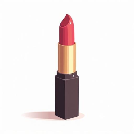2D cartoon depiction of a lipstick on a clean white background