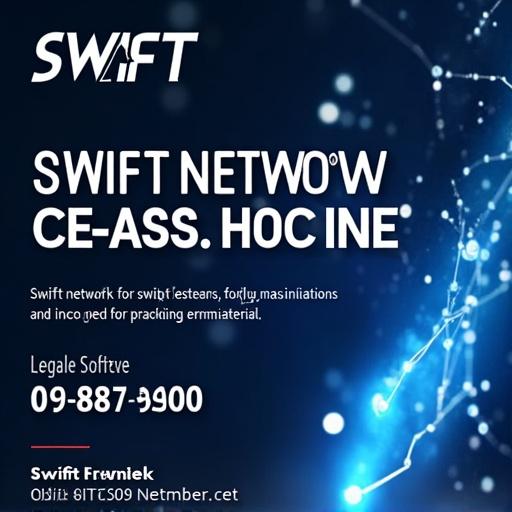 Create a modern social media ready banner for Swift Network ISP featuring logo slogan contact number and address with sleek professional design