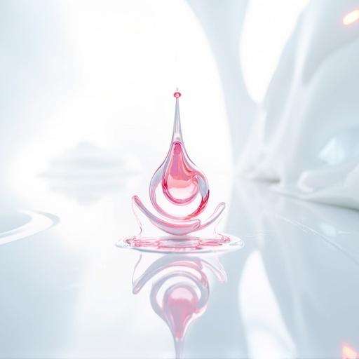Futuristic abstract space with a clean white background featuring a centrally placed Micro CTC Testing logo. A drop of blood-like CG transforms into a DNA-like structure. Display 'Genetic risk' text in futuristic font. Focus on logo animation, stylish and clear atmosphere.