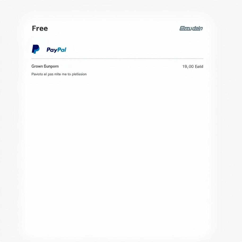 Generate an example PayPal transaction receipt. Display a payment of 19.00 € with transaction detail.