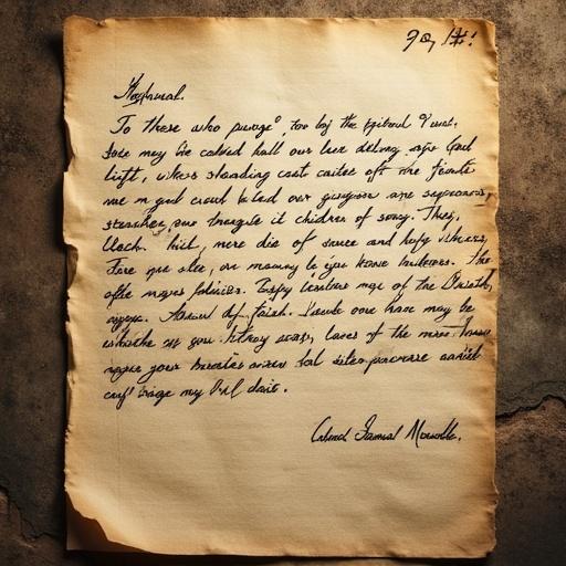 Create a realistic looking letter from 1779 with the given text. The letter should appear aged and feature authentic handwriting.