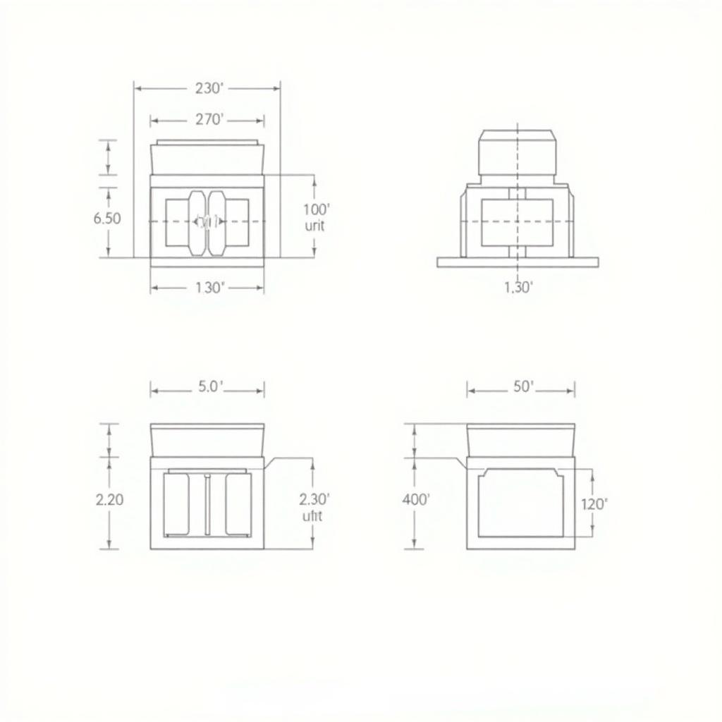 The image presents a technical drawing of a mechanical component. It features a cylindrical shape atop a rectangular base with clearly marked dimensions in millimeters. The design includes a slot and a circular protrusion, highlighting precision in engineering. Notches are detailed along the rectangular section, and the front view shows its height of 30 units and width of 50 units. The side view captures the depth and height while emphasizing the protruding notches, making it a reliable reference for engineering and architectural projects.