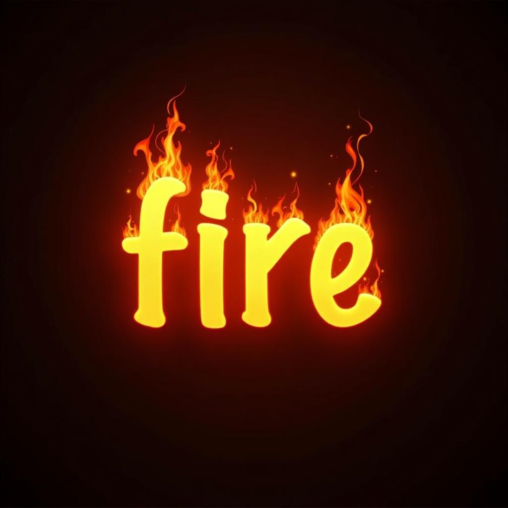 A graphic displaying the word ‘fire’ with animated flames on top