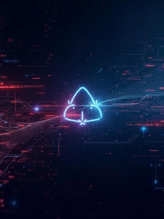 Modern digital background featuring top programming languages. Dark-themed background with glowing neon accents. Abstract tech elements include binary code streams and circuit board patterns. Logos of programming languages integrated into the design.