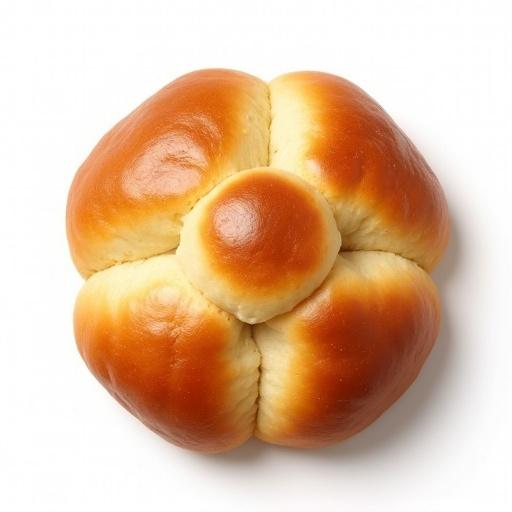 A few loaf-suga viewed from above on a white background.
