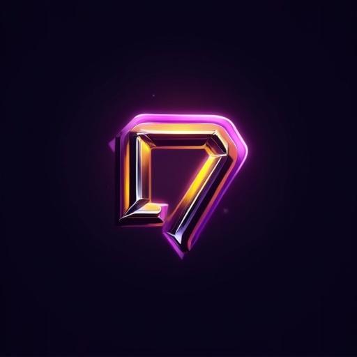 Design a logo for digital creative. Include high tech font. Use purple gold black and white as colors. Make the font sleek and futuristic. The letters should be bold and slightly glowing. Ensure the colors are vibrant and neon. Incorporate geometric elements. Add soft gradients for a glowing 3D effect. Design a metallic logo pulsing with subtle light. The logo should have a polished chrome edge to reflect advanced creativity.
