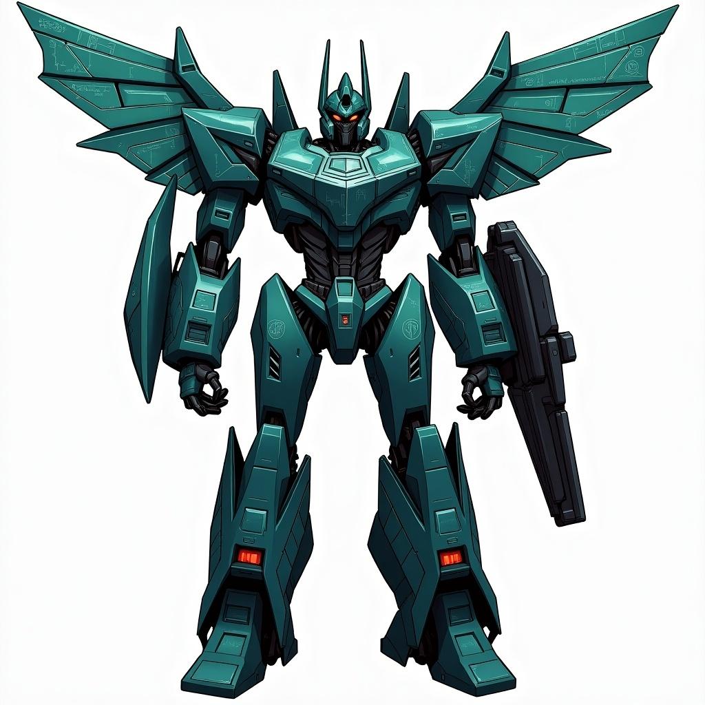 Transformers character named Tangent. Decepticon scientist. Specializes in mathematics. Lithe appearance with dark teal and black colors. Alt-form is a drone.