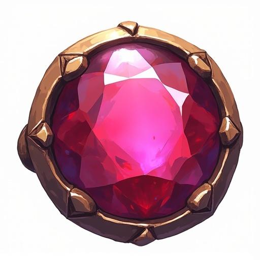 Ruby ring icon depicted in ARPG style. No background; transparent background.
