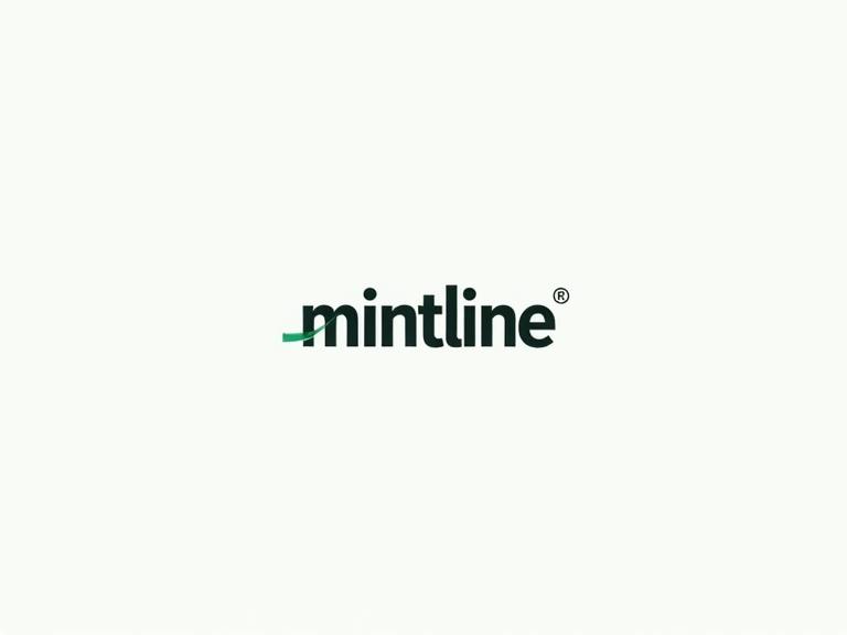 Minimalist client logo design for Mintline features clean typography. Logo is set against a light background highlighting its modern appeal.