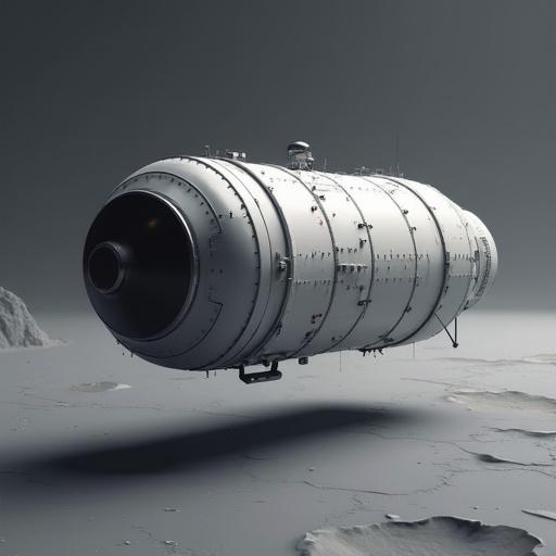A spacecraft designed for landing with a simple and clean cylinder form
