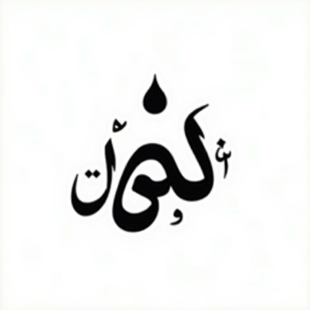 A visual representation of Arabic calligraphy. The word 'البلدي' depicted in black. The design takes the shape of a drop on a white background.