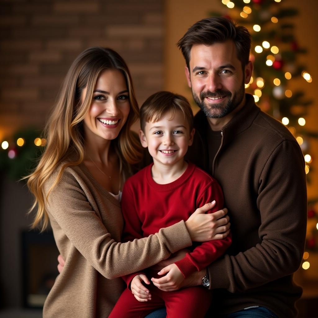 Family celebrating Christmas together in a warm atmosphere