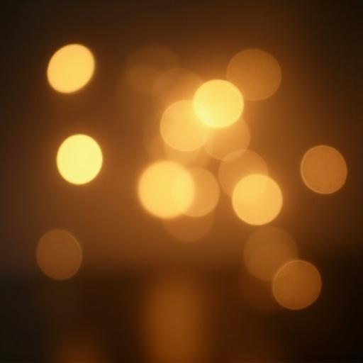 Sharp background featuring soft, out-of-focus bokeh light circles in warm gold, amber, and white. Lights vary in size and brightness on a dark blurred background. Elegant and dreamy effect without sharp objects or patterns.