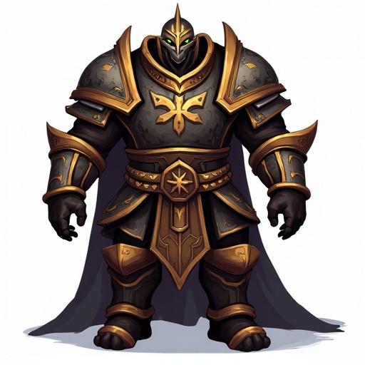 Icon of a Common Armor. Armor has brown and black colors. Designed for a card game. Size is 48 x 48 pixels. Style resembles World of Warcraft. Has a transparent background.