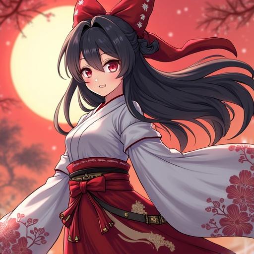 Create a Japanese style wallpaper featuring a heroine from Musashi Reincarnation with high resolution and beautiful artwork.