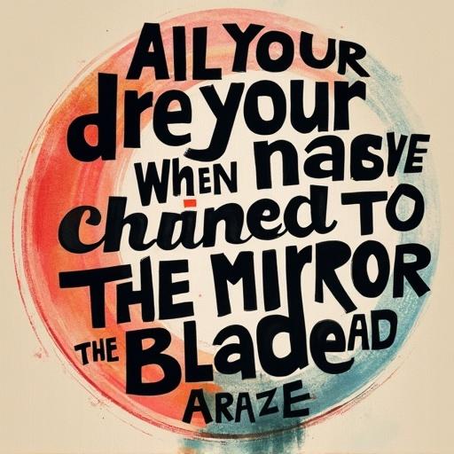 Typography artwork for song lyrics. Colorful background and bold text. Focus on lyrical content. Evocative and artistic representation of music themes.