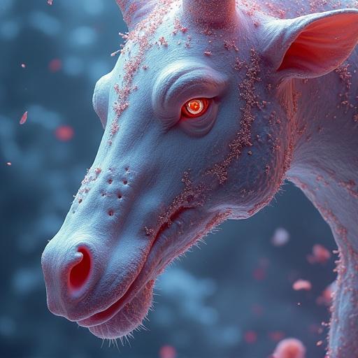 Close up of a horse with vivid eye. Style is concept art and digital art. Inspired by wlop. High resolution and very detailed.
