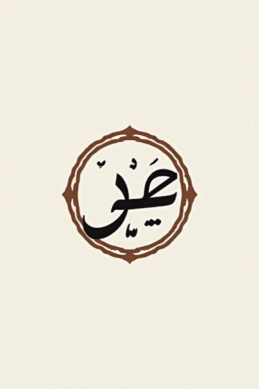 Logo design for an elegant Arabic calligraphy representation using circular composition. Features fluid Thuluth and Diwani script elements.