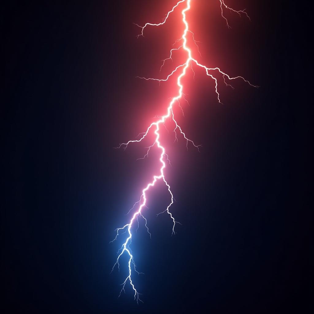 red and blue lightning bolt in dark background