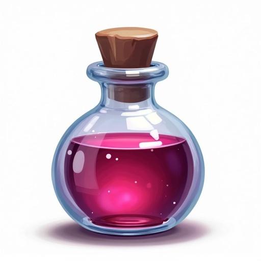 Icon of a magic potion for a card game. Size 48 x 48 pixels. Style of World of Warcraft. Transparent background.