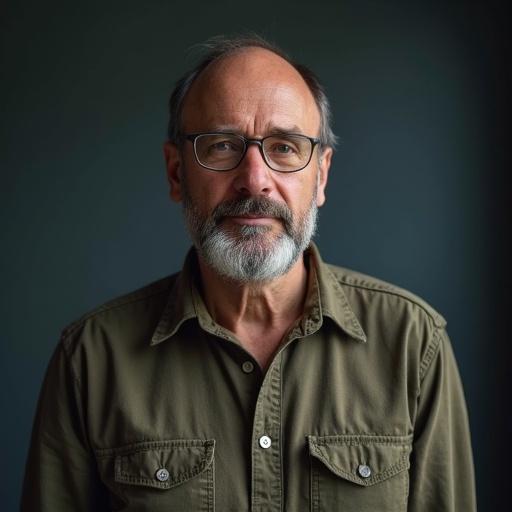 A man stands upright wearing a green shirt. The background is dark. He has a serious expression reflecting on his lifestyle choice. The focus is on the man's presence and attire. The image conveys a sense of calm and contemplation about living without social media.