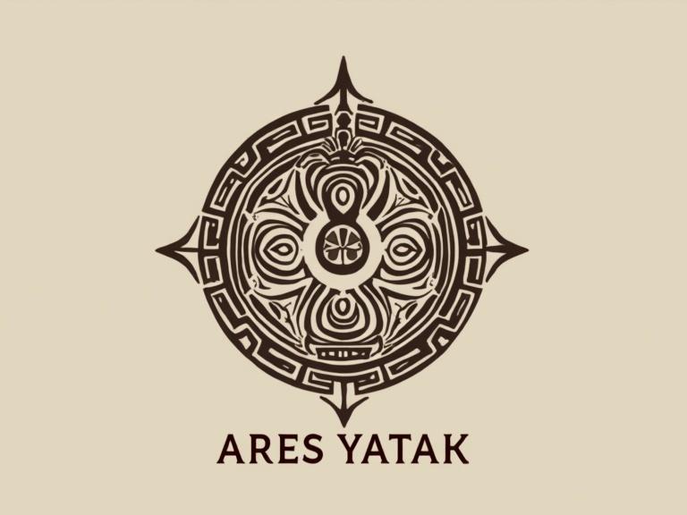 Logo design for Ares Yatak company. Modern, minimalist style. Represents Kurdish culture. Incorporates traditional elements and references.