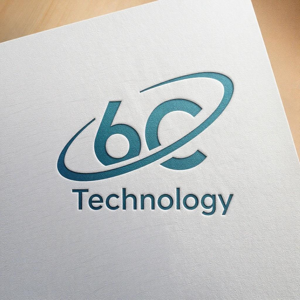 Design a logo for a tech company named 6C Technology. The logo features a refined and modern look with the letters '6C' in a sleek sans-serif font. An orbital swoosh in gradient blue surrounds the letters, creating a sense of motion. The color palette includes blues, grays, and a hint of warm orange. The overall feel is sophisticated and technical, focusing on precision and elegance.