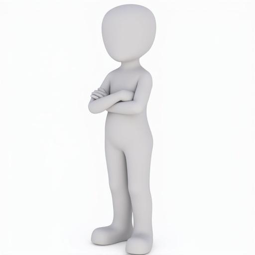 Full length avatar representation on a white background featuring a neutral stance suitable for 3D printing.