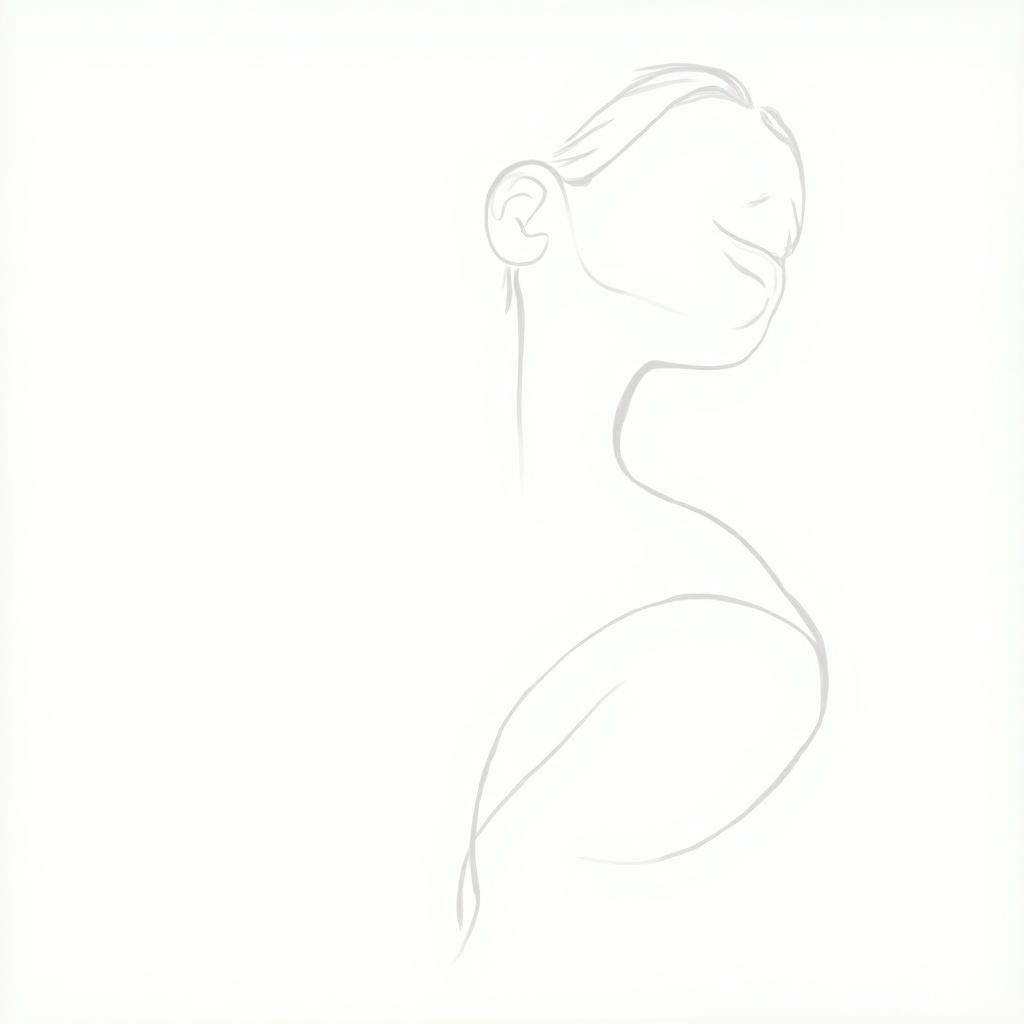 Simple line art of a lady's profile in a minimalistic style