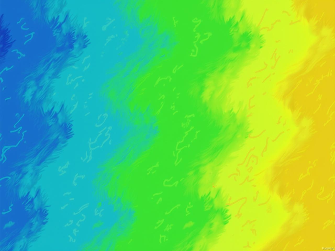 This image features a vibrant abstract design. It showcases a smooth gradient transitioning from blue to green and finally to yellow. The texture is soft and fluid, presenting a harmonious flow of colors. The design can evoke feelings of calm and joy. It can be used in various creative projects such as digital art or as a background for websites and presentations.