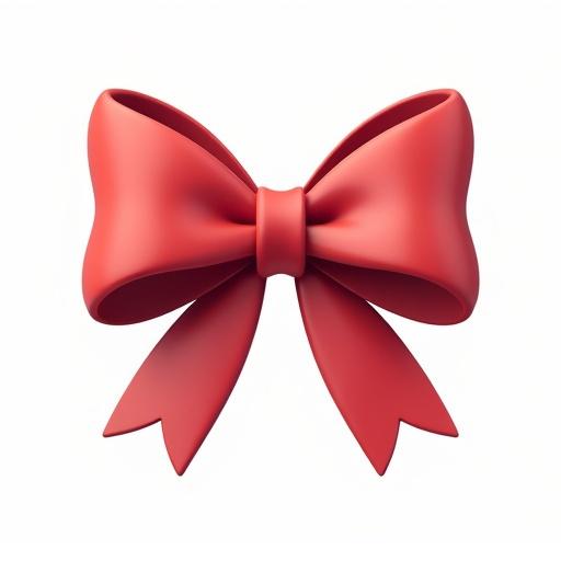 3D cartoon style bow on clean white background