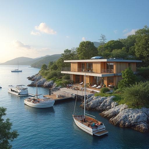 Live house by the harbor with a beautiful view. Hosting a live music stage tonight. Title is Summer Live 2025.