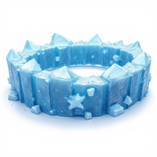 Ice crystal belt design with an edgy and realistic style. Suitable for an action role-playing game. The image has no background, portraying the item as a standalone asset.