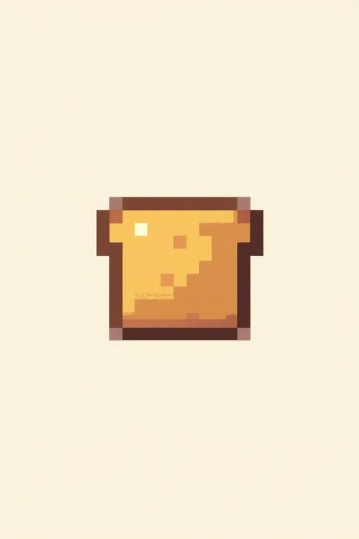 Design a logo for a server named Breadland featuring a pixelated bread. Clean and simple style.