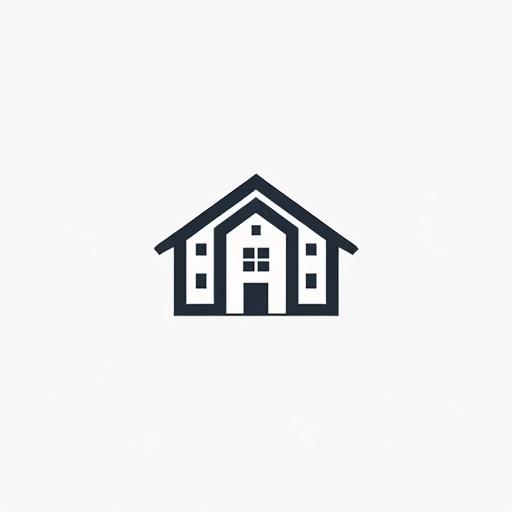 Minimalistic logo design for a real estate agent. Features a sleek house icon that conveys professionalism and simplicity.
