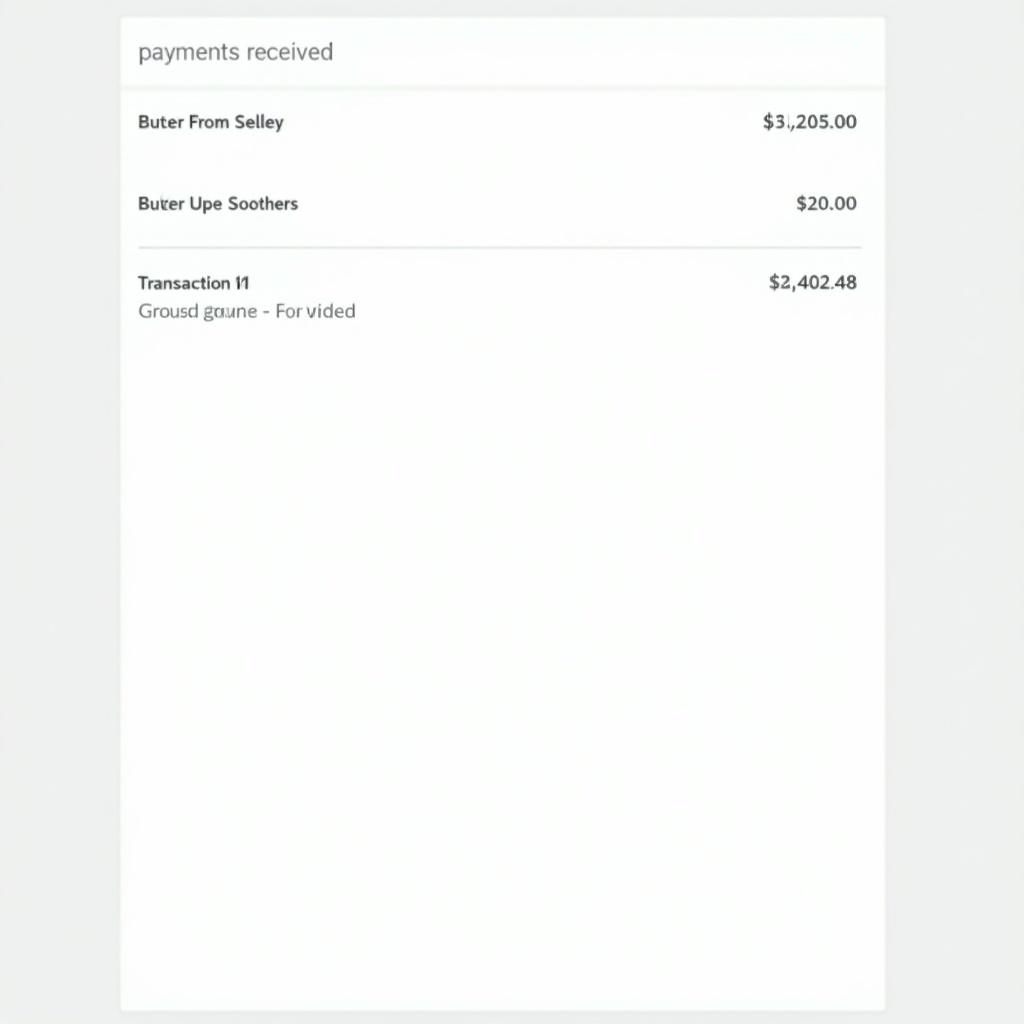 Digital receipt displaying payment details. Receipt shows seller names and payment amounts. Includes transaction ID and transaction date.