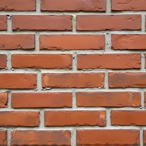 Repeating tile pattern of red brick wall. Texture shows arranged bricks with mortar.