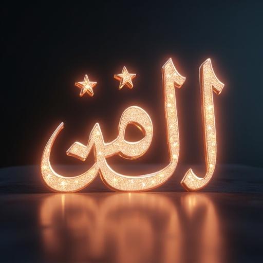 Glowing Arabic text 'نفذ' displayed in clear calligraphy style with a 3D effect over a transparent background.