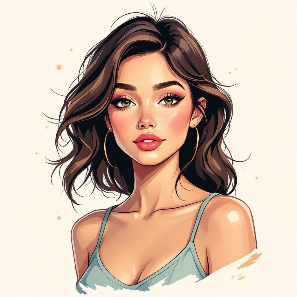 Wlop art of an attractive young woman with flowing hair and a natural look.