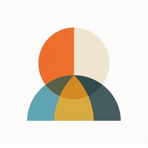 Design an abstract minimalistic icon for Conscientiousness. Use vivid colors compatible with specified shades. Background should be white. Ensure full canvas area is utilized.