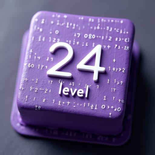 Overhead view of a bento cake with purple frosting and white text.