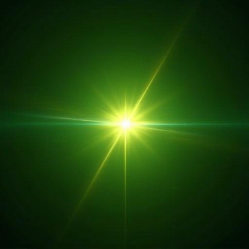 Greenish yellow stellar object with flares.