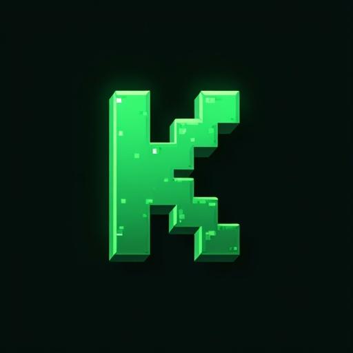 Logo design representing the Minecraft server Crafterino. Features a prominent green letter 'Krallık SMP' in the center. The style is simple and modern catering to gaming communities.