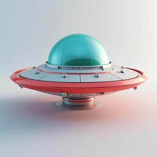 3D representation of a simple UFO with a dome and circular base