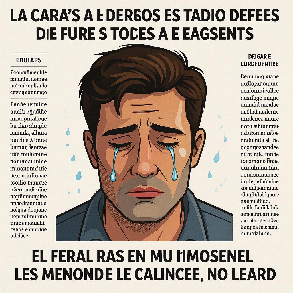 Image shows a sad man crying with realistic tears. Background is black creating a gloomy and sad mood. Image format is 9-16.
