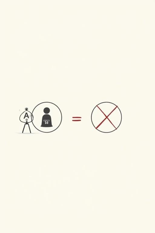 Minimalistic illustration shows user in niveau A trying to access niveau B course. User inside a round icon labeled niveau A moves to another round icon for the course. Equation shows equality does not hold resulting in red cross.