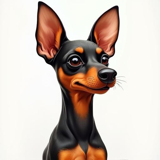 Dibujo de un pinscher miniatura en estilo Ghibli