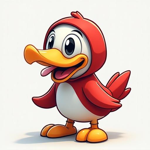 3D anime-style penguin character with bright colors and playful expression.