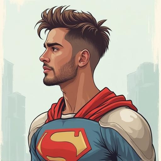 Superhero character design for a life tracking startup. Strong colors of blue and red. Transparent background for easy use. Attractive illustration with a modern feel. No personal facial features included.