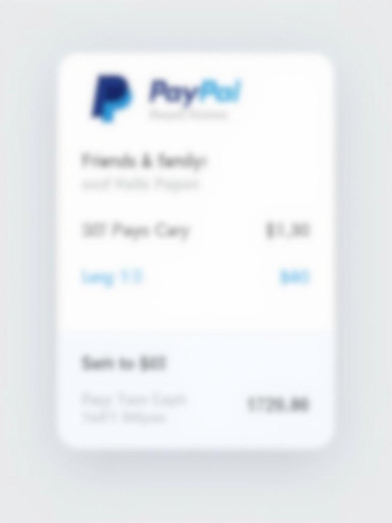 Screenshot representation of a PayPal payment. Display payment amount and recipient details. Include PayPal logo. Create minimalistic layout with light colors. Highlight $60 transaction to Friends and family.